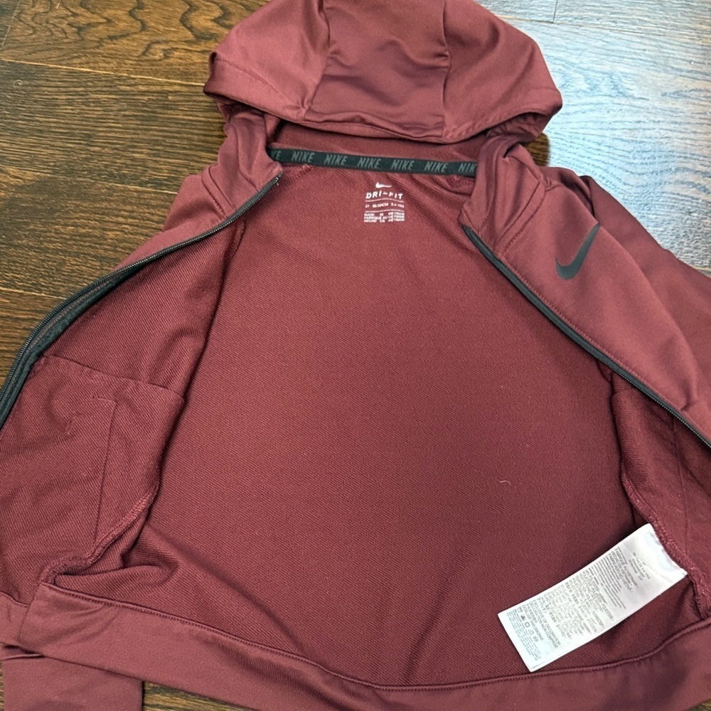 Nike dri-fit Kids 4TBurgundy Hoodie Jacket - Picture 4 of 7